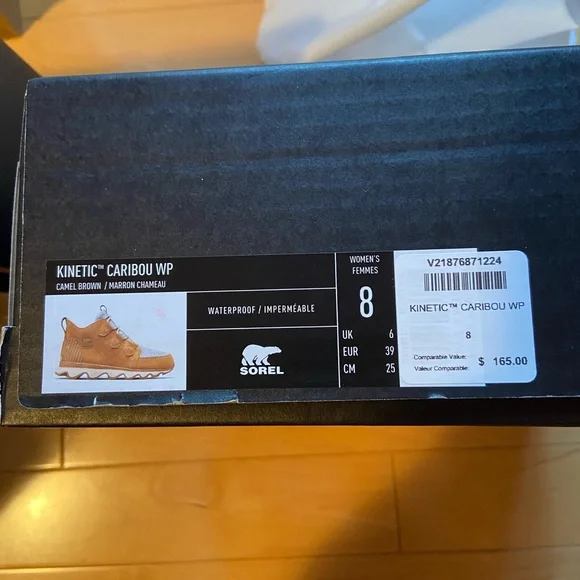 SOREL WOMENS KINETIC CARIBOU WATERPROOF BOOTS IN CAMEL BROWN/ GRAY -NIB - Picture 14 of 16